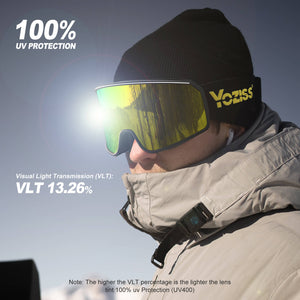 Yoziss OTG Ski Snowboard Goggles Yellow