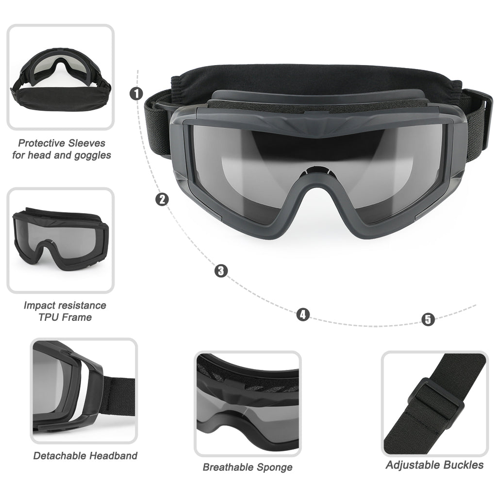 Yoziss Airsoft Goggles Anti Fog Tactical Shooting Glasses