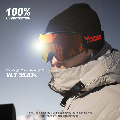 Yoziss OTG Ski Snowboard Goggles Red