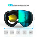 Yoziss Frameless Snow Goggles with Interchangeable Magnetic Lens Blue
