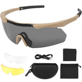 Yoziss Tactical Shooting Glasses 3 Interchangeable Lenses Kit