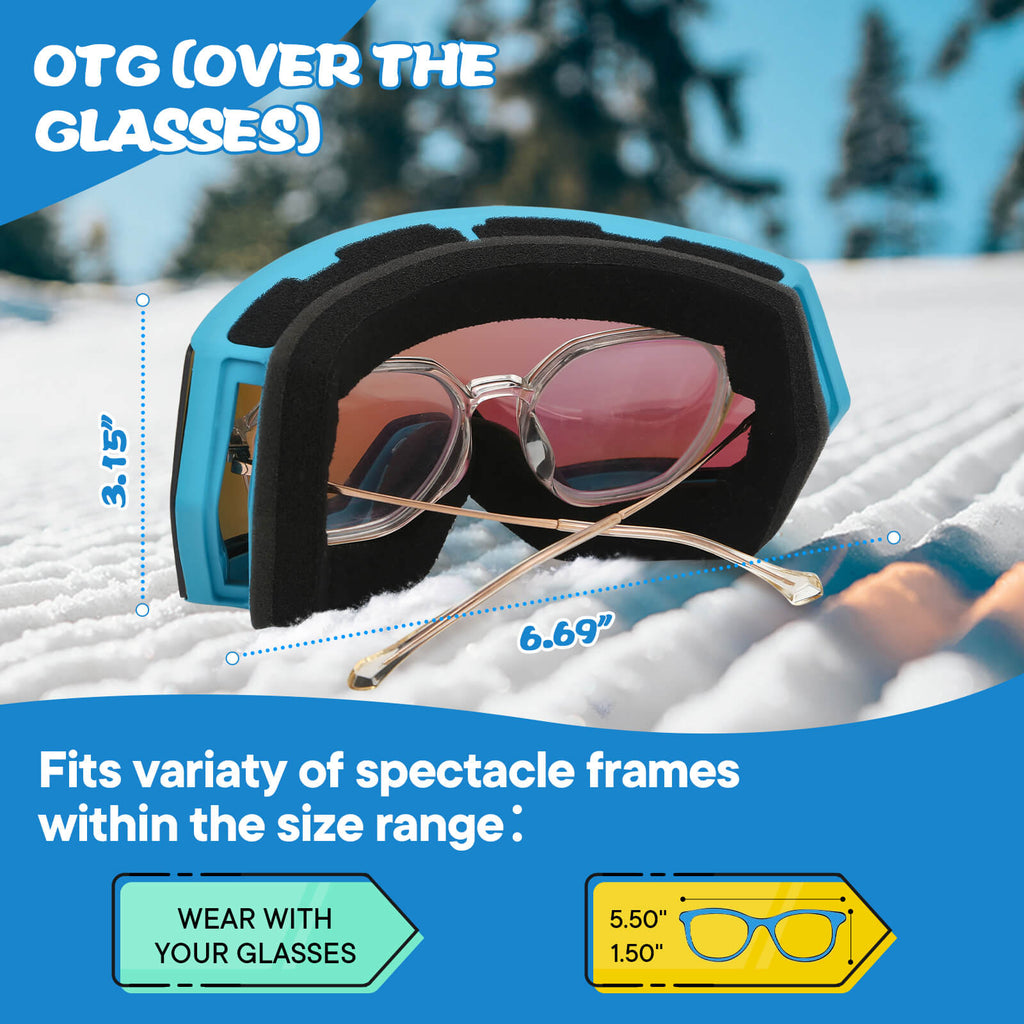 snowboard goggles otg SG75-L Kids OTG Ski Snowboard Goggles