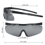 Yoziss Tactical Shooting Glasses 3 Interchangeable Lenses Kit