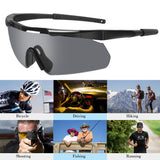 Yoziss Tactical Shooting Glasses 3 Interchangeable Lenses Kit